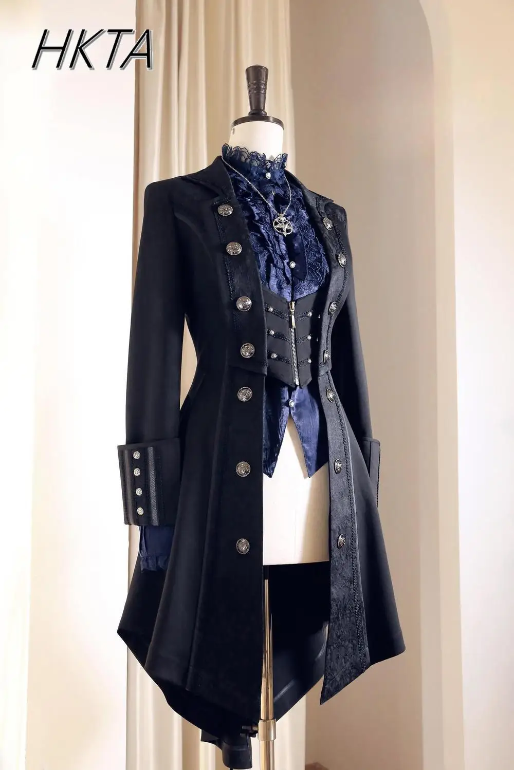 Vintage Trench Coat - İngiliz Tarzı Retro Koyu Goth Yakışıklı