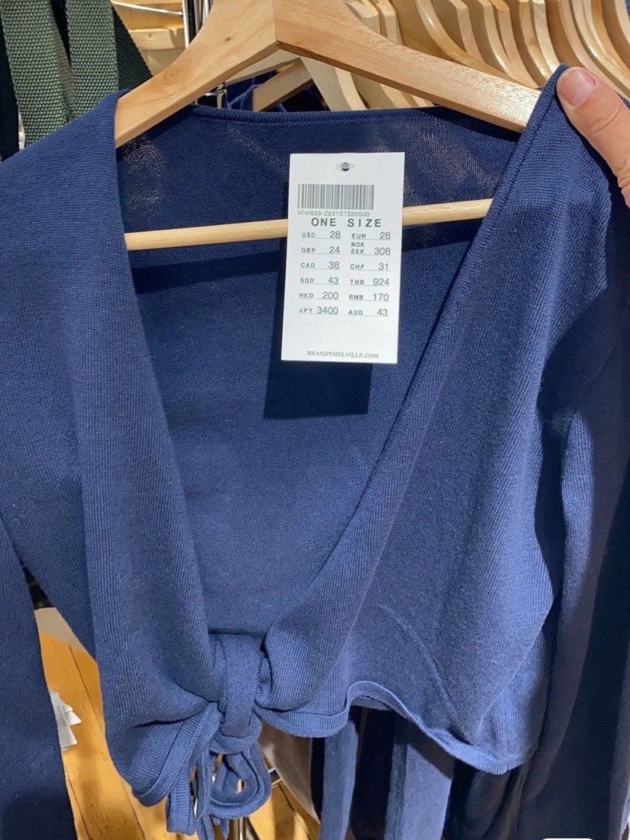 Crop Cardigan Vintage - Yeni Donanma Dantel-up Örme Uzun Kollu