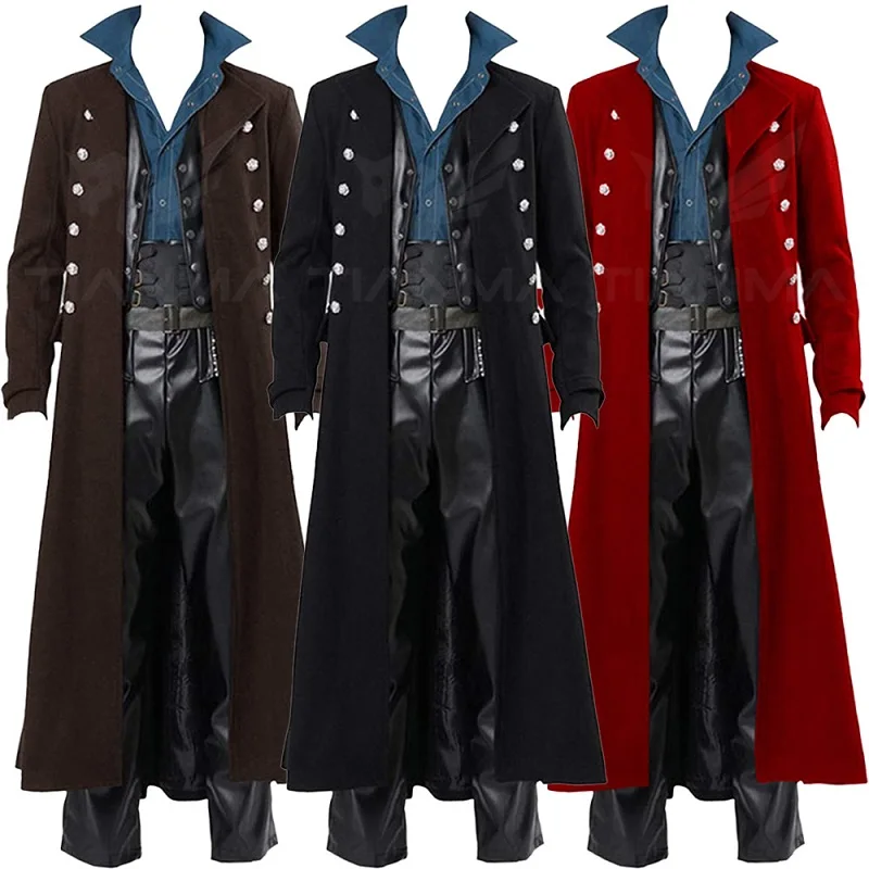 Vintage Trench Coat - Ortaçağ Erkekler İngiliz Tarzı Punk Ceketler