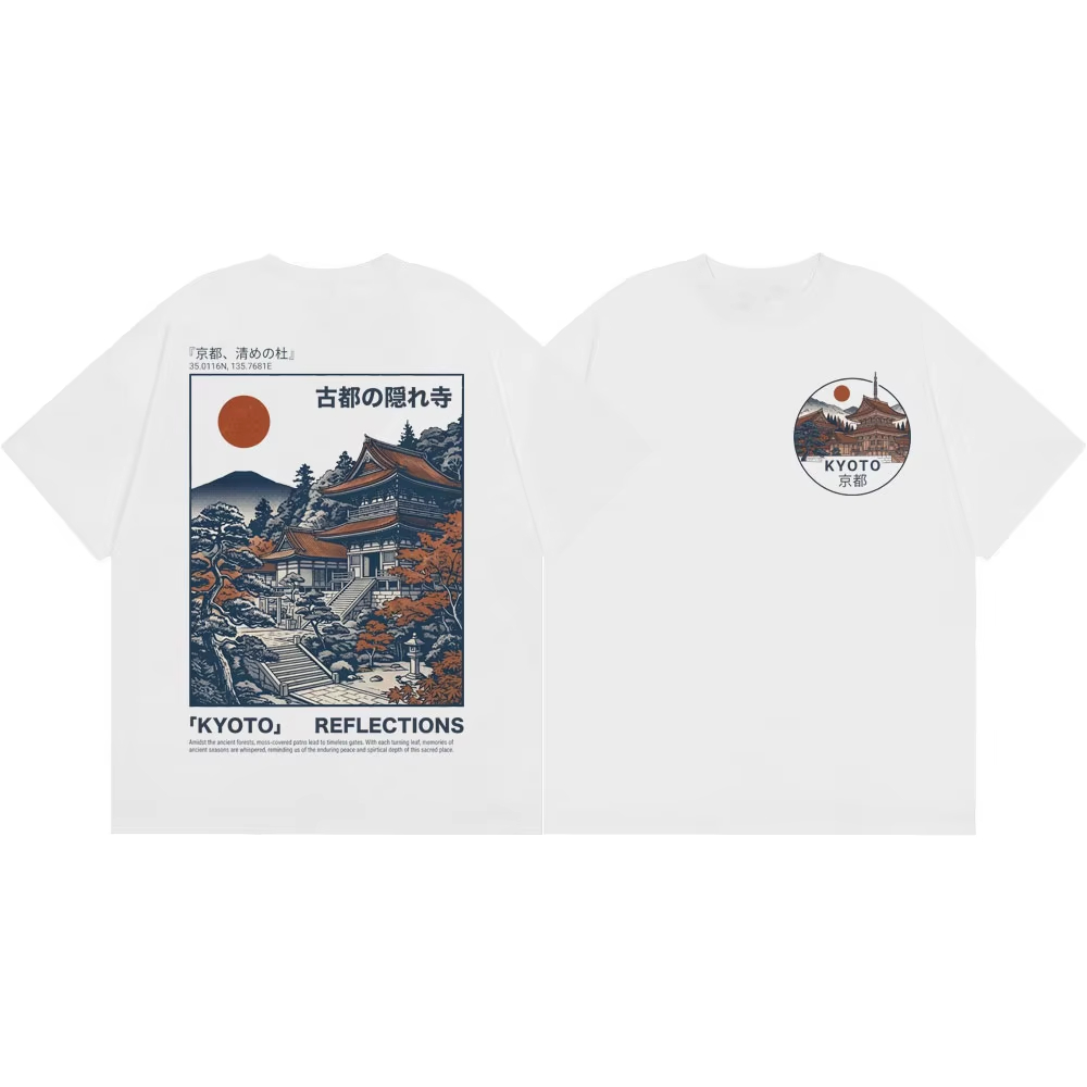 Vintage Fashion Kyoto - Kyoto Temple Grafik Baskılı Vintage Bol