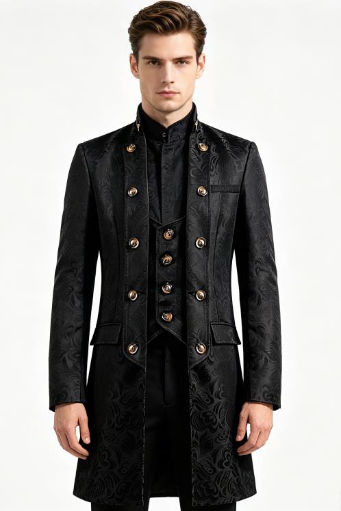 Vintage Trench Coat - Erkekler Victoria Edwardian Steampunk Trençkot Frak