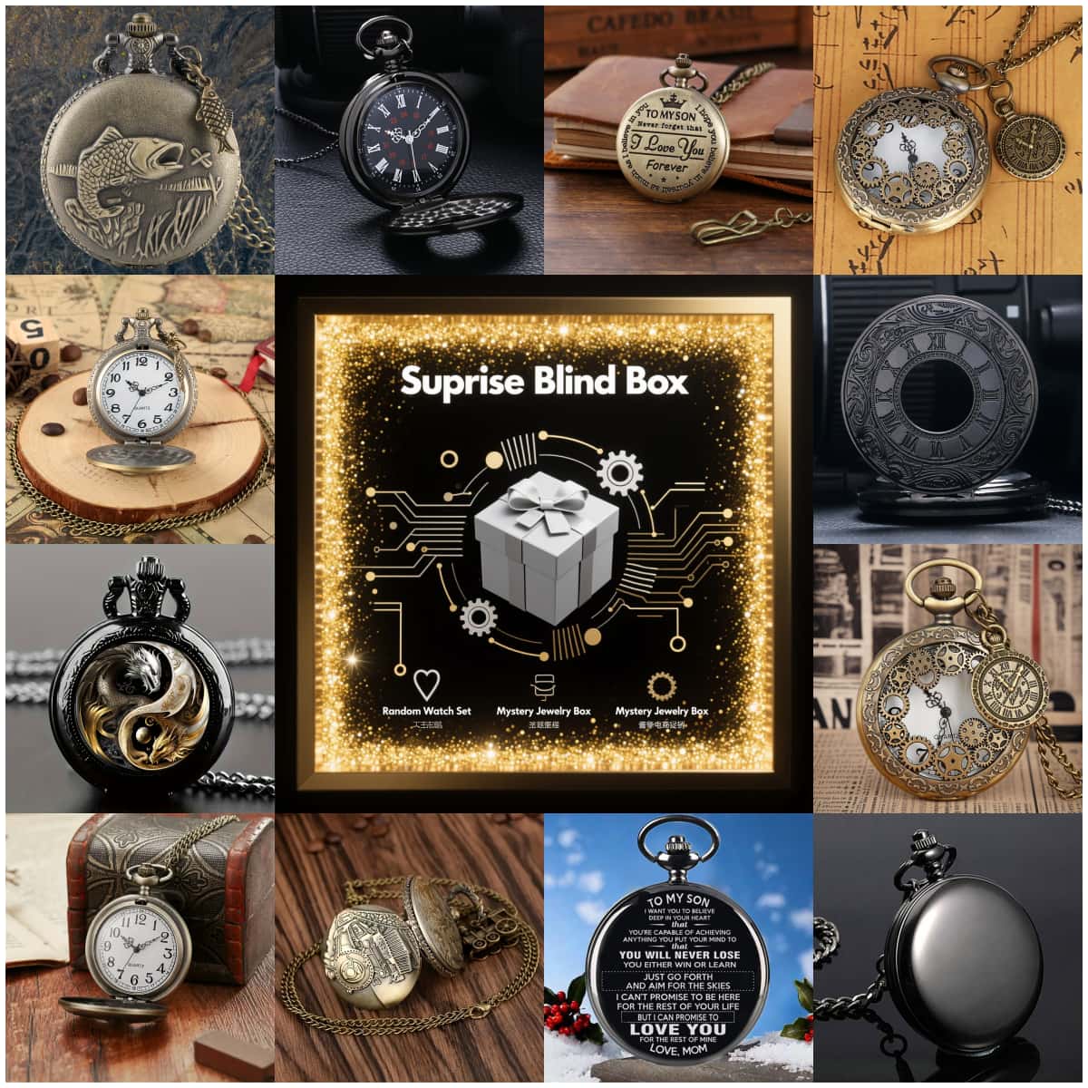 1 Adet Sürpriz Gizemli Saat Kö - Vintage Fashion Watches incelemesi ve fiyatı