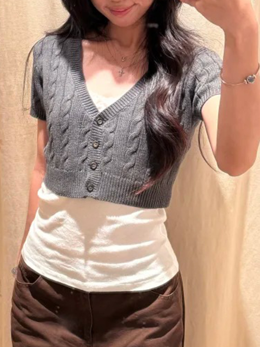 Vintage Dört Düğmeli Örme Kırp - Crop Cardigan Vintage incelemesi ve fiyatı