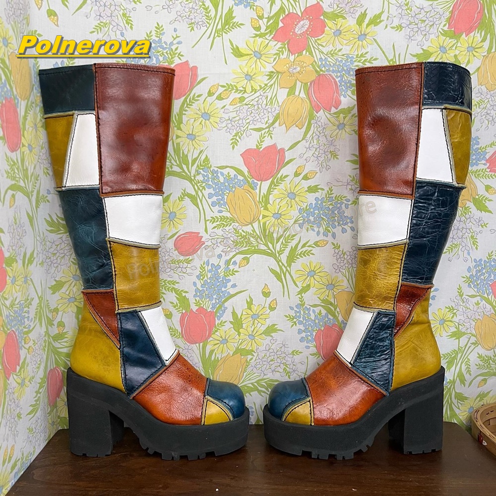 Kadın Retro Patchwork Deri Diz - Vintage Y2K incelemesi ve fiyatı