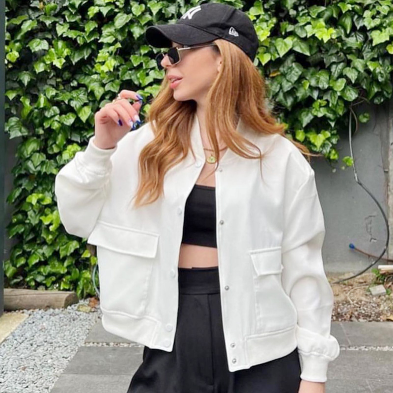 HXAO Kadın Bomber Ceket Kırpıl - Varsity Jacket Wool incelemesi ve fiyatı