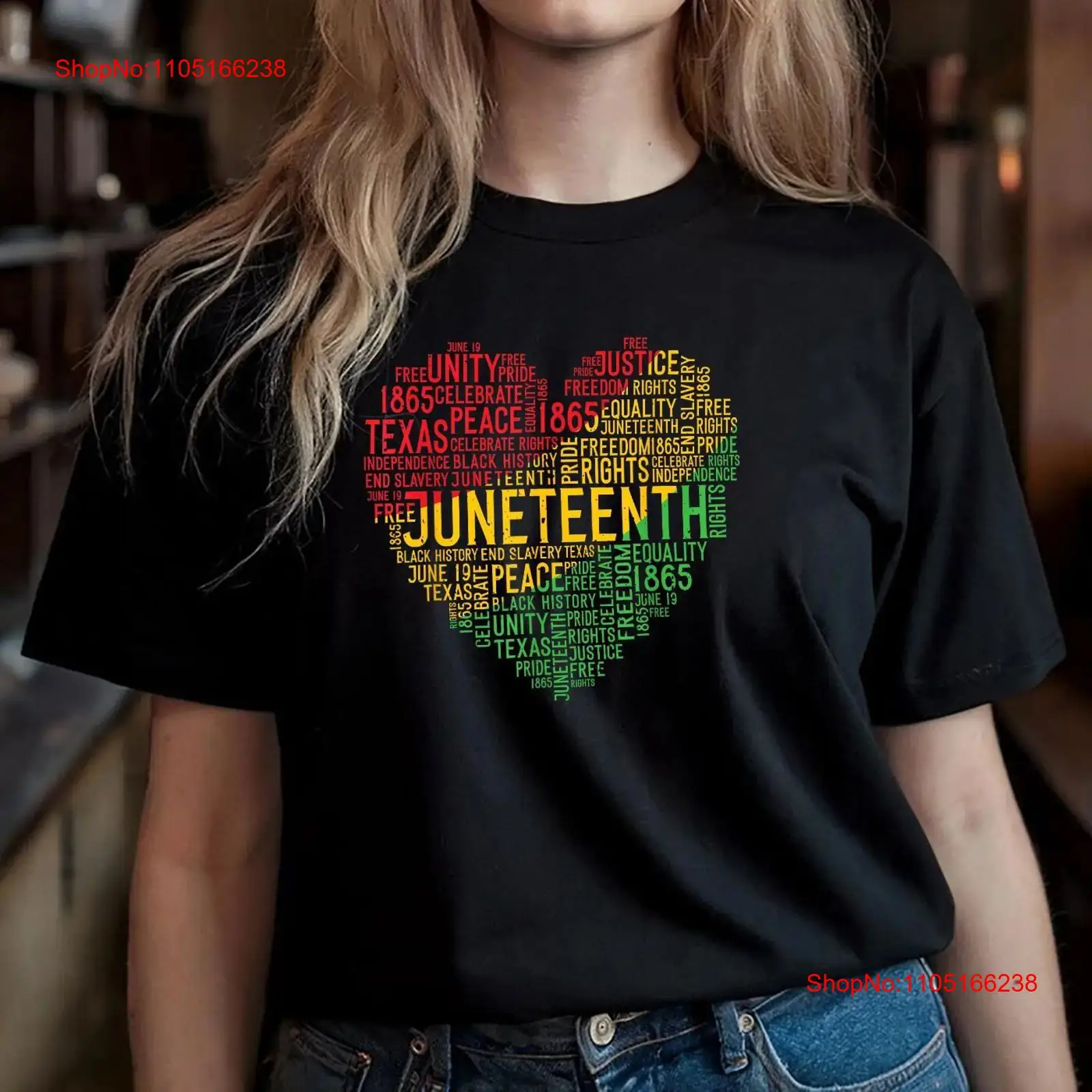 Juneteenth Kalp Tişörtü Siyah  - Vintage Fashion History incelemesi ve fiyatı