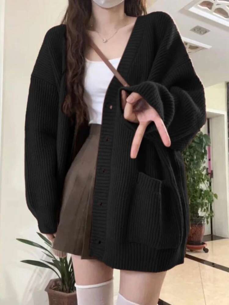 Gevşek Hırka Kadın Uzun Kollu  - Crop Cardigan Vintage incelemesi ve fiyatı