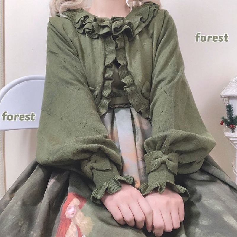 Japon Lolita Kalp Kesimli Örgü - Crop Cardigan Vintage incelemesi ve fiyatı