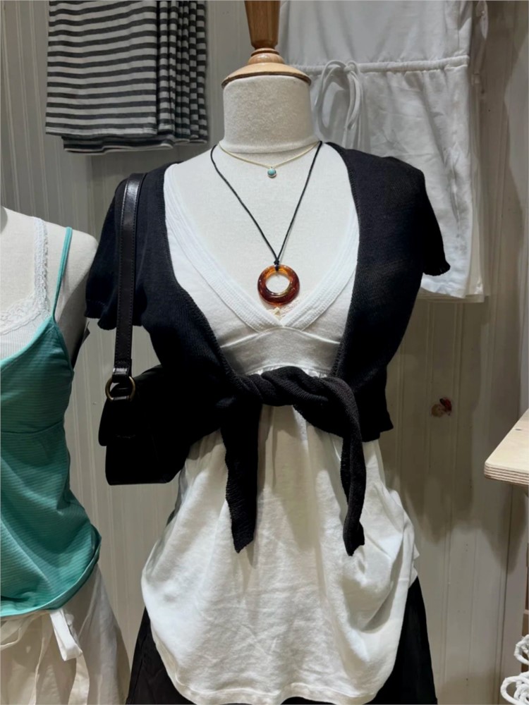 Siyah Kısaltılmış Bağcıklı Hır - Crop Cardigan Vintage incelemesi ve fiyatı