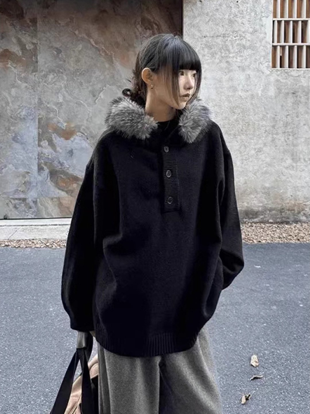Kürk Yakalı Kahverengi Ceketle - Varsity Jacket Wool incelemesi ve fiyatı